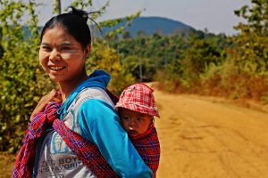 Healthy mother and child